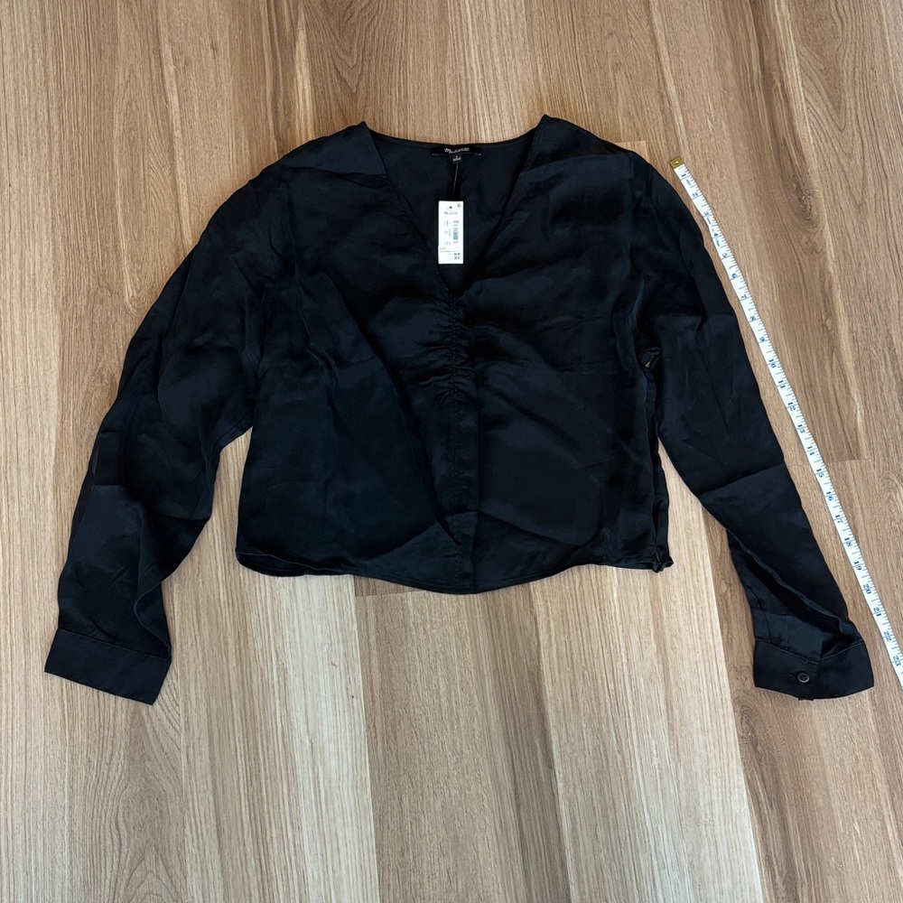 Madewell Black V-Neck Blouse